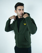 Premium Fleece Zip Hoodie - Army